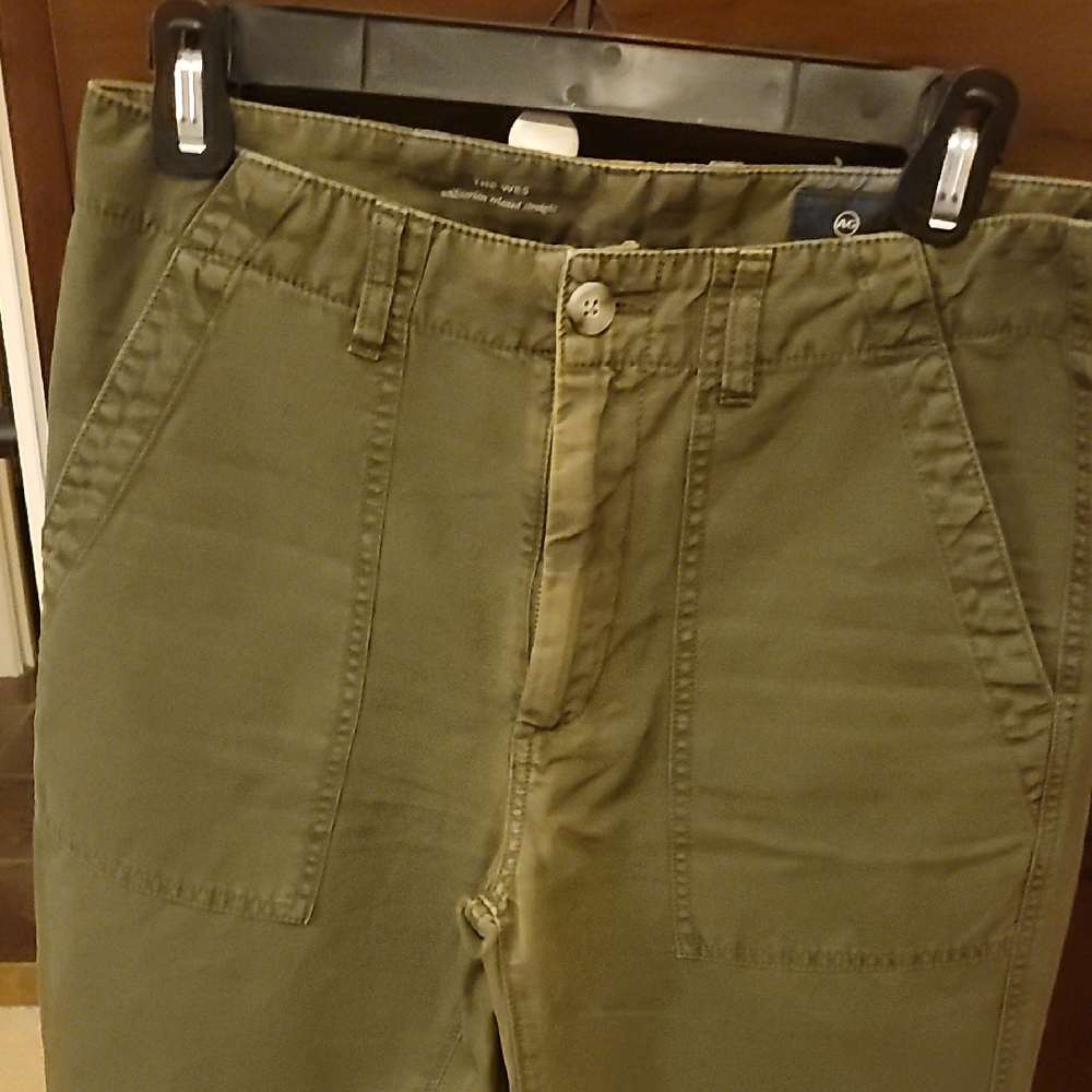 AG Adriano Goldschmied Olive Cropped Pants - Picture 1 of 11
